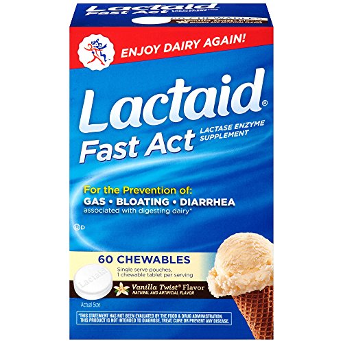 Lactaid Fast Act Lactose Intolerance Relief,  Chewables, Vanilla Twist flavored, 60 single-dose pouches
