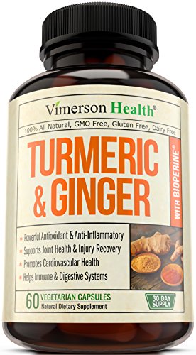 Turmeric Curcumin with Ginger & Bioperine - Best Vegan Joint Pain Relief, Anti-Inflammatory, Antioxidant & Anti-Aging Supplement with 10mg of Black Pepper for Better Absorption. 100% Natural Non-GMO