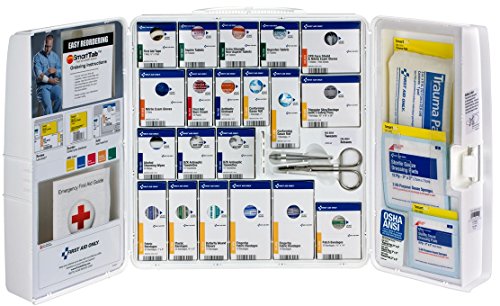 First Aid Only 50 Person, Large SmartCompliance General Workplace First Aid Plastic Cabinet with Medications