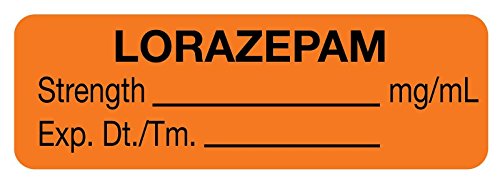 United Ad Label Anesthesia Label, Lorazepam mg/mL, 1-1/2