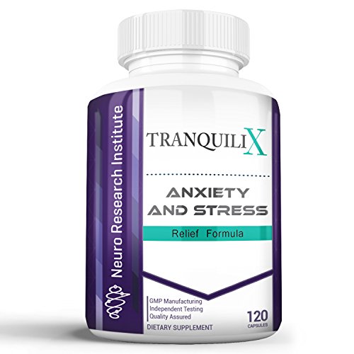 TranquiliX Anxiety and Stress Relief Formula | Advanced Anti-Anxiety Mood Support | Sleep Aid | Reduce Panic Attacks | Increase Calm, Happiness, and Relaxation | Stress Reduction (120 Capsules)