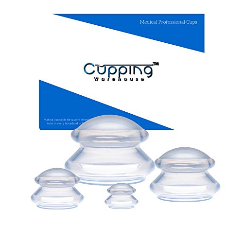 Supreme 4 Online Videos Massage Cupping Professional Medical Silicone Cupping Therapy Set by Cupping Warehouse.Cellulite,Weightloss Shaping,Lymph Drainage, Myofascial Release,Trigger Point, Muscle Spasm