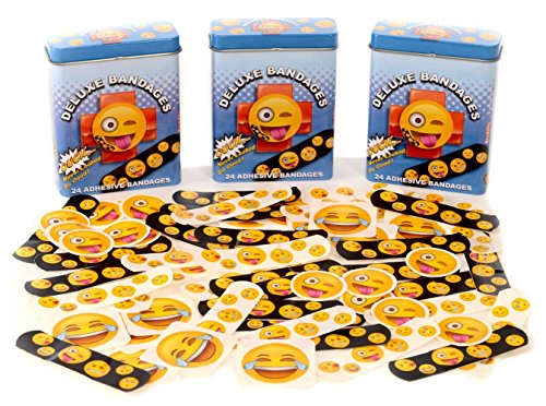 Emoji Universe : Emoji Adhesive Bandages, 24-Count Adhesive Strips; (3-Pack, 72)