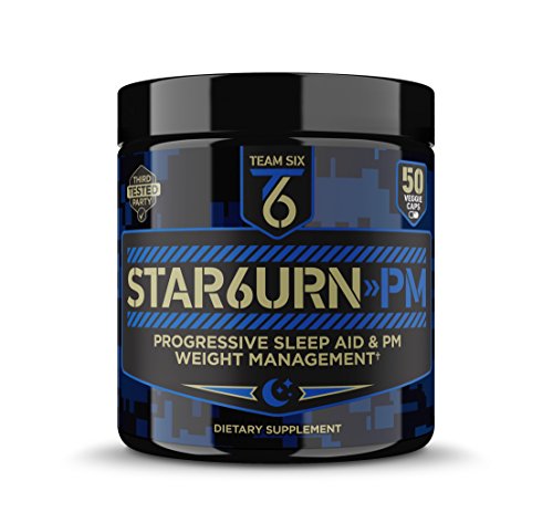 T6 STAR6URN-PM – Fat Burner and Sleep Aid for Muscle-Preserving Weight Loss and Stress Relief, Green Coffee Bean and Garcinia Cambogia Extract, 50 veggie caps