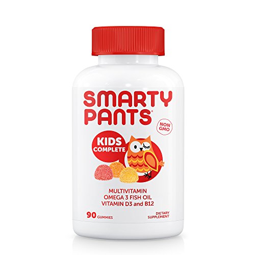 SmartyPants Kids Complete Gummy Vitamins: Multivitamin & Omega 3 Fish Oil (DHA/EPA Fatty Acids), Vitamin D3, Methyl B12, 90 Count