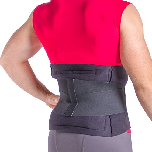 Heat & Ice Therapy Low Back Muscle Pain Wrap with 2 Cold / Hot Gel Packs for Sore, Torn, Pulled, Strained or Stiff Lower Back Muscles & Spasms - One Size