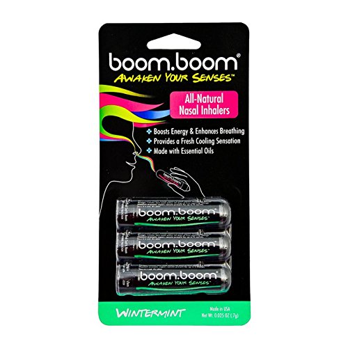 Aromatherapy Nasal Inhaler (3 Pack) by BoomBoom | All Natural Plant Therapy Essential Oil Vaporizers | Instant Relief from Stuffy Nose | Amazing Flavors Menthol, Peppermint, Eucalyptus (Wintermint)