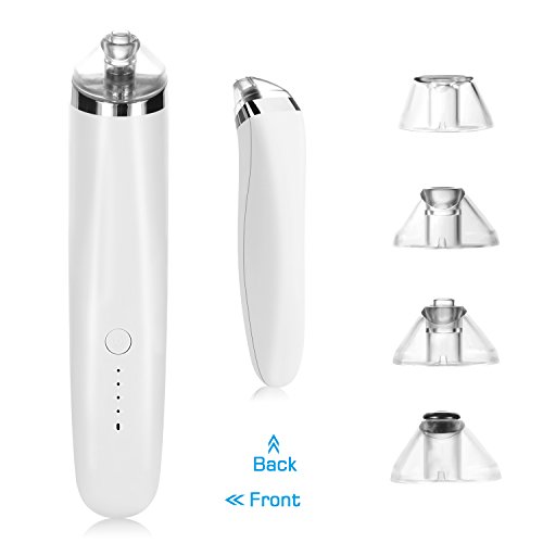 MEINAIER Blackhead Remover Tool Pore Vacuum Comedone Extractor Acne Comedo Suction Microdermabrasion Exfoliating Machine Rechargeable White Set
