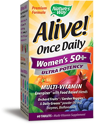 Nature's Way Alive! Once Daily Women's 50+ Multivitamin, Ultra Potency, Food-Based Blends (230mg per serving), 60 Tablets