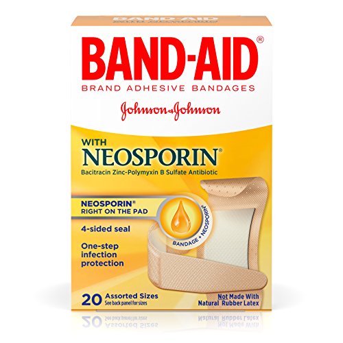 Band-Aid Brand Adhesive Bandages Plus Antibiotic Ointment, Assorted Sizes, 20 Count