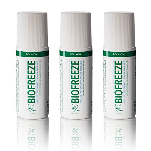 Biofreeze Pain Relief Gel for Arthritis, 3 oz. Roll-On Cold Topical Analgesic, Fast Acting Cooling Pain Reliever for Muscle, Joint, and Back Pain, Original Green Formula, Pack of 3, 4% Menthol