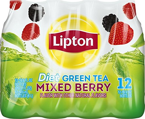 Lipton Diet Green Tea, Mixed Berry, (12 Count, 16.9 Fl Oz Each)