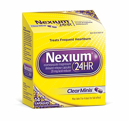 Nexium 24HR ClearMinis 20mg Delayed Release Heartburn Relief Capsules, Esomeprazole Magnesium Acid Reducer, 14 Count