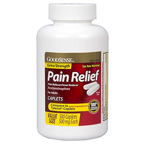 GoodSense Acetaminophen Extra Strength, Pain Reliever/Fever Reducer Caplets, 500 mg, 500 Count