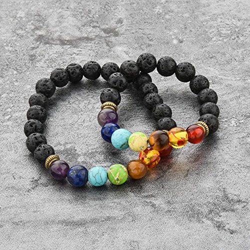 Mystiqs Kids and Adult Matching Lava Rock Beaded Stone Bracelets Essential Oil Diffuser Set for Aromatherapy Ideal for Anti-Stress or Anti-Anxiety