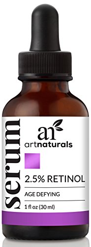 ArtNaturals Enhanced Retinol Serum, 2.5% with 20% Vitamin C and Hyaluronic Acid, Best anti Wrinkle/Aging Serum for Face and Sensitive Skin, 1 oz.