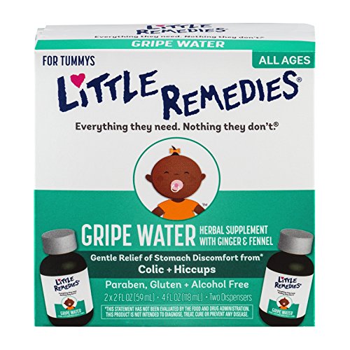 Little Remedies Gripe Water Herbal Supplement with Ginger and Fennel, Gentle Relief of Stomach Discomfort from Colic & Hiccups, Gluten & Alcohol Free, 4 Ounce
