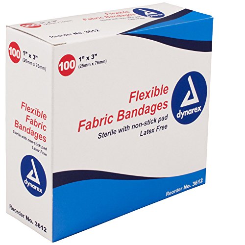 Dynarex Flexible Fabric Adhesive Bandages - 3612, Box Of 100 1
