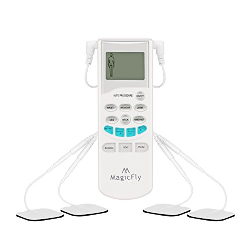 Magicfly FDA OTC Approval Tens Unit Handheld Electronic Pulse Massager - Battery Operated Excellent Muscle Stimulator for Electrotherapy Pain Management, Upgraded Model with Backlight