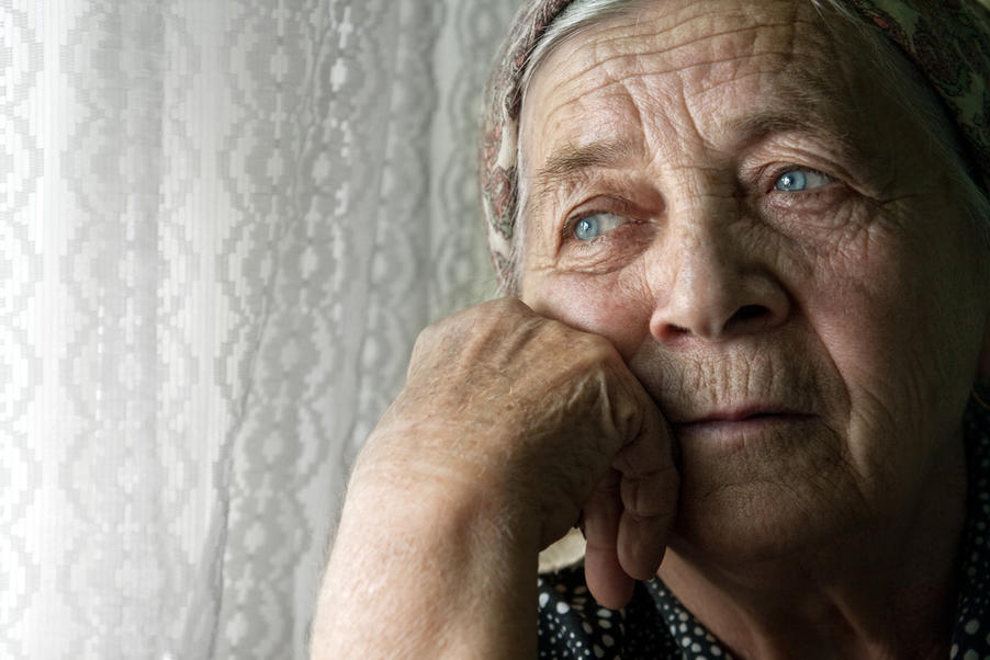 a older woman with depression