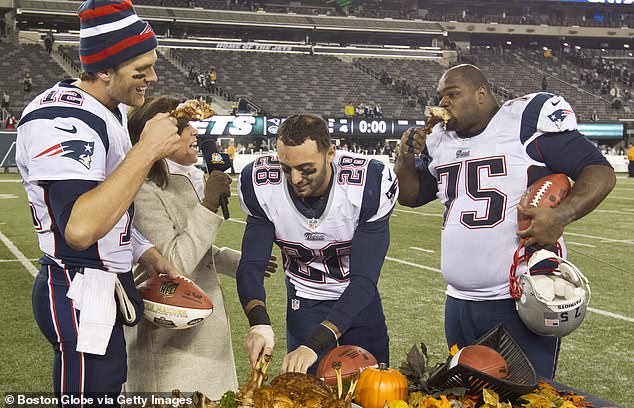 New England Patriots players indulged in turkey on the field on Thanksgiving, but for most of the year they keep to regimented diets 
