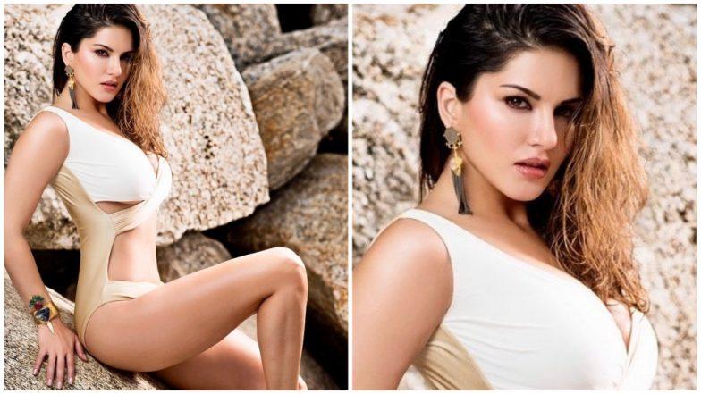 Sunny Leone Looks HOT as She Wears a White and Gold Monokini For Dabboo Ratnani's Glamorous Photoshoot (View Pic)