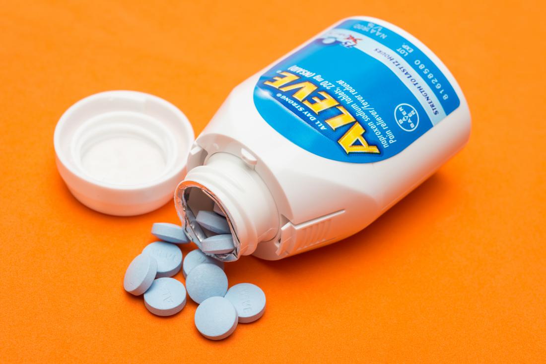 Bottle of Aleve which is Naproxen