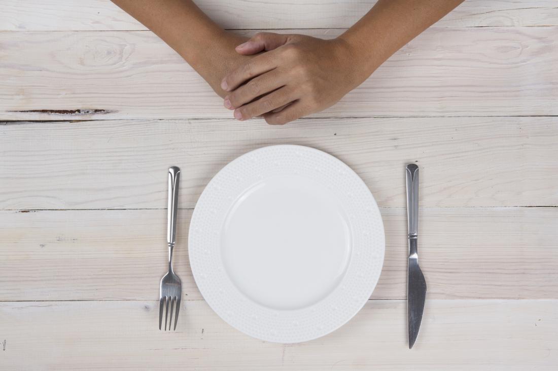 close up of empty plate with hands