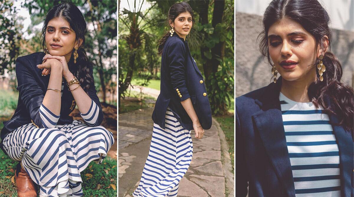 Sanjana Sanghi Is Striding Into the Summer With Nautical Stripes, Blazer, Boots and a Cool Swag!
