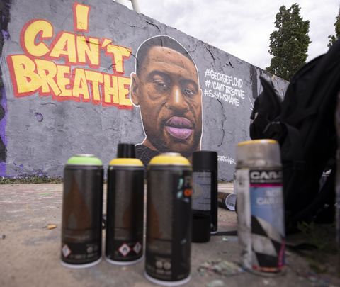 george floyd mural in berlin streets