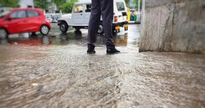 Flooding near cars