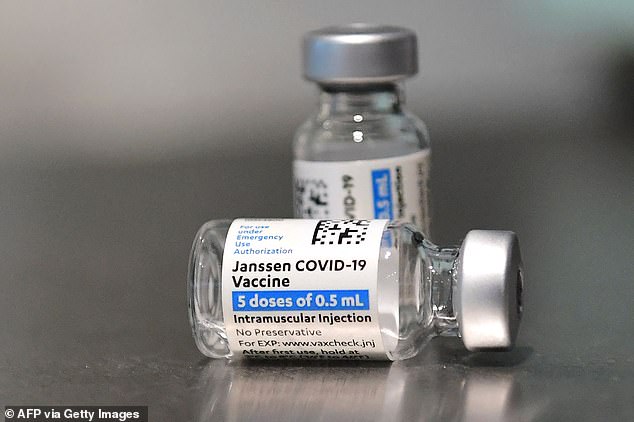 The FDA has ordered 60 million doses of Johnson & Johnson's coronavirus vaccine to be discarded on Friday Pictured: Johnson & Johnson COVID-19 vaccine vials on a table  in Los Angeles, May 7
